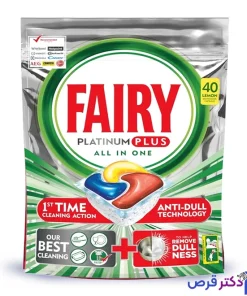 قرص ماشین ظرفشویی فیری مدل Platinum Plus بسته 40 عددی