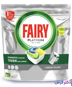 قرص ماشین ظرفشویی فیری مدل Platinum All In One بسته 100 عددی