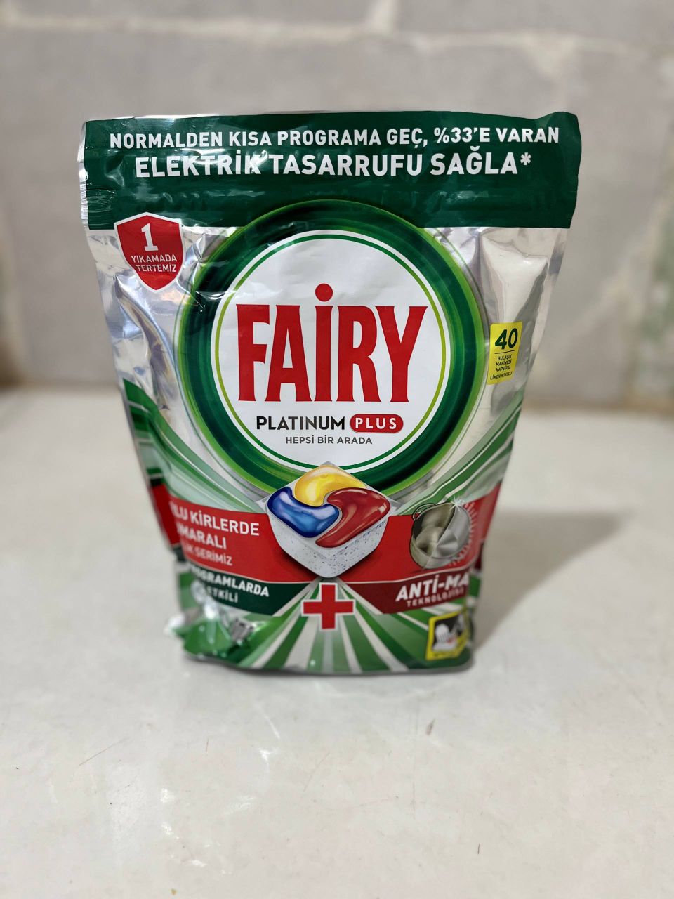 قرص ماشین ظرفشویی فیری پلاتینیوم پلاس 40 عددی 1 قرص ماشین ظرفشویی فیری مدل Platinum Plus بسته 40 عددی اصل